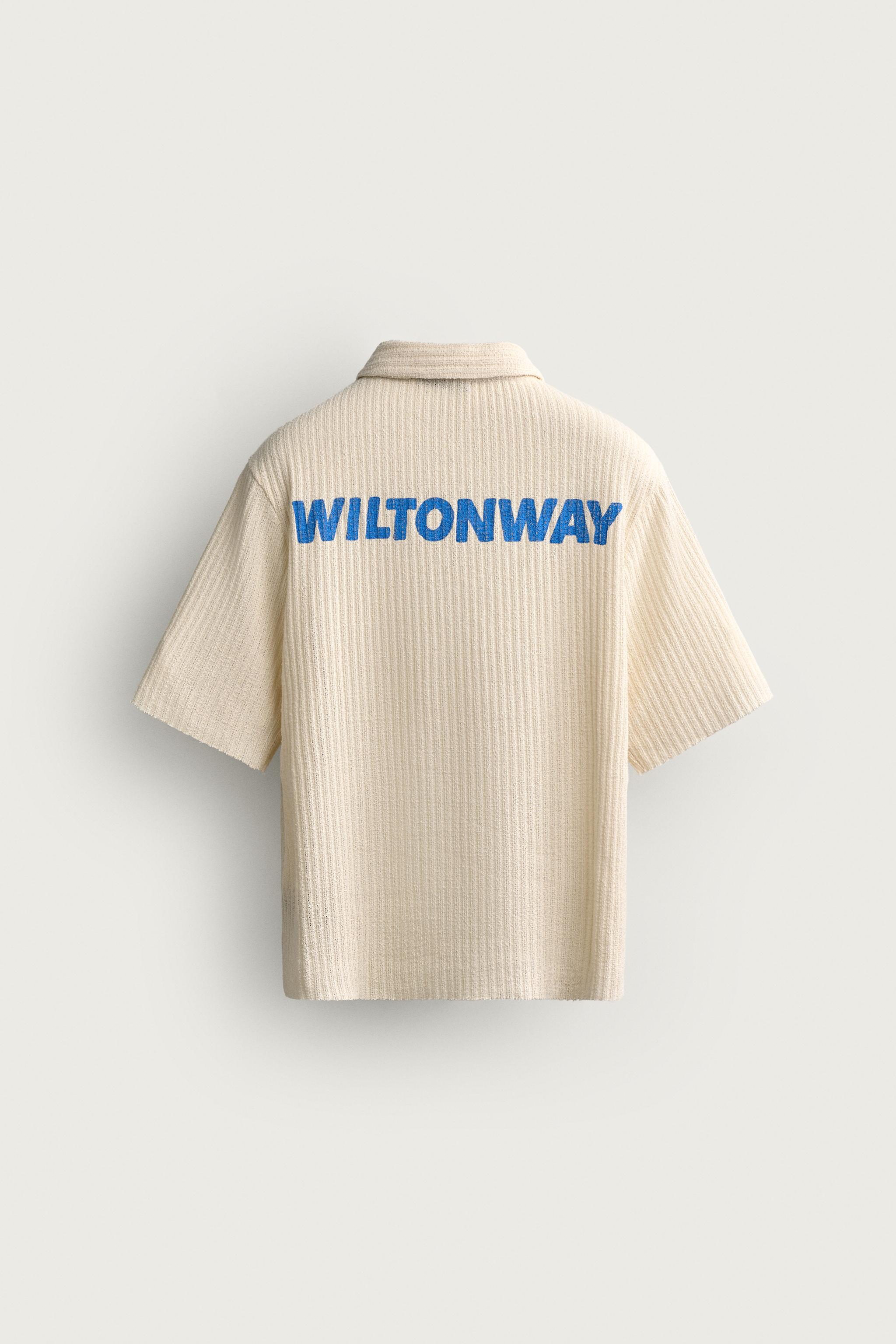 CHEMISE STRUCTURÉE AJOURÉE À INSCRIPTION IMPRIMÉE